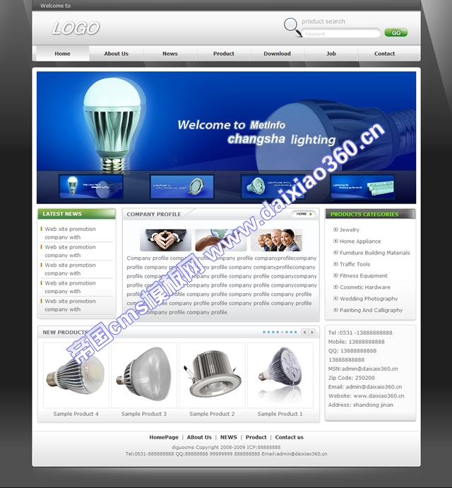 帝国cms适合各种外贸英文企业网站模板黑白色